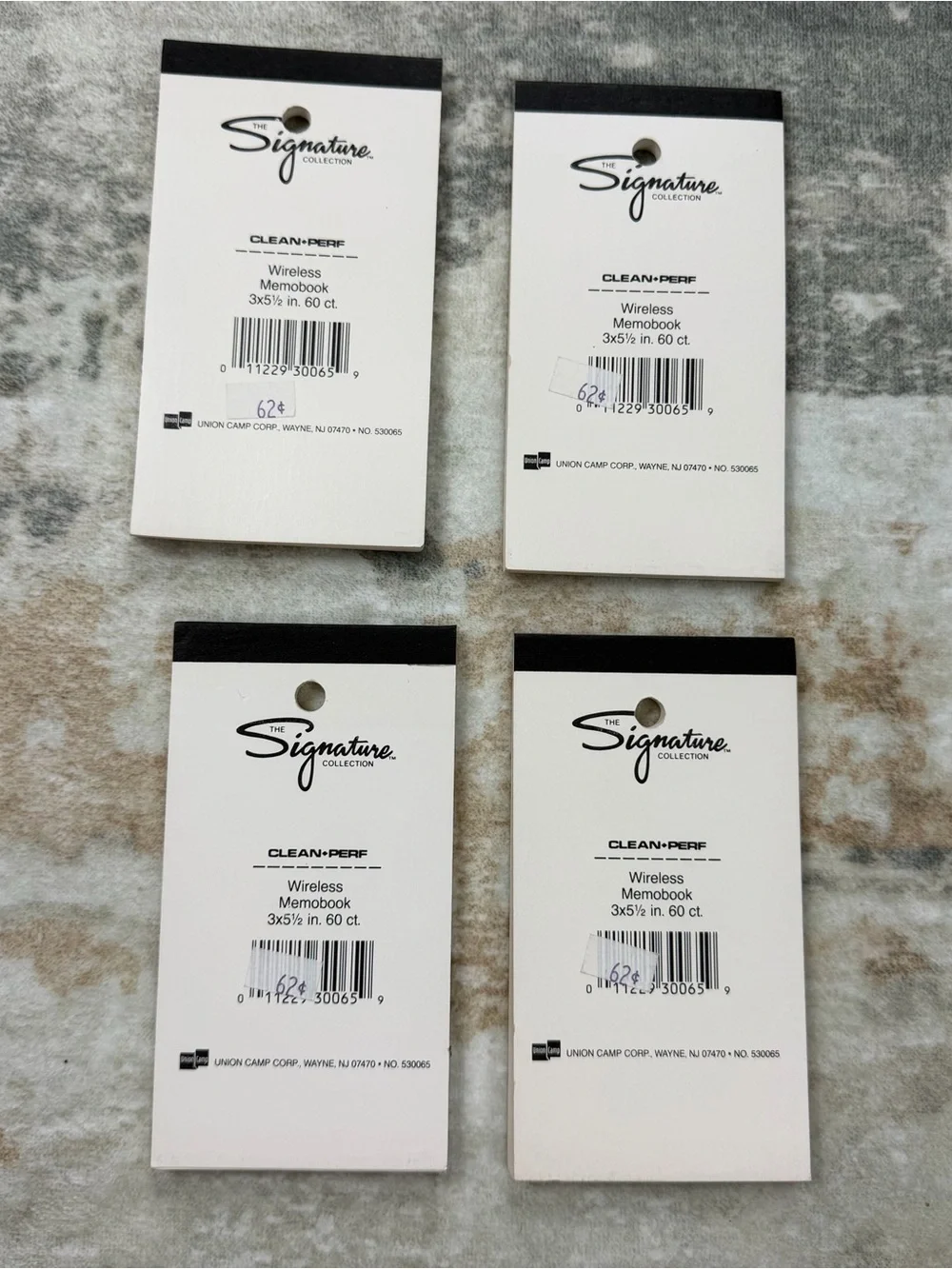 NOS 1990s vintage Signature Collection clean-perf note pads 3”x5.5” set of 4